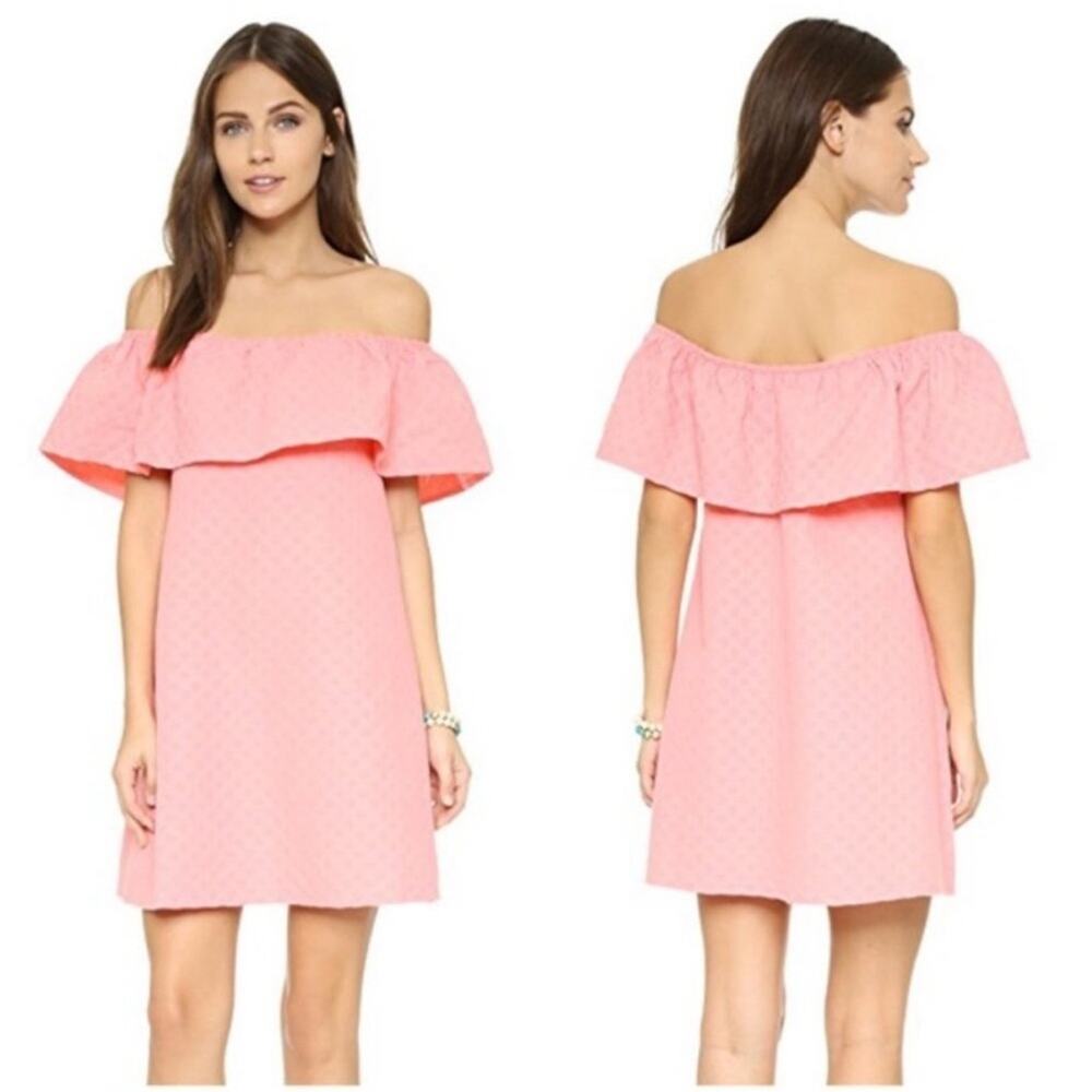 Cupcakes & Cashmere Lulu Pink Off Shoulder Ruffle Dress